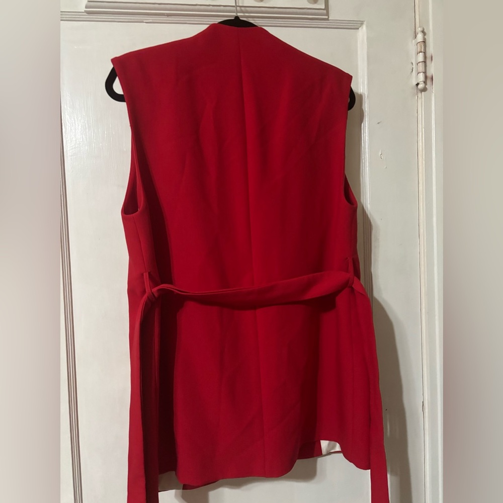 Zara Vibrant Red Open Front Vest - Picture 7 of 11